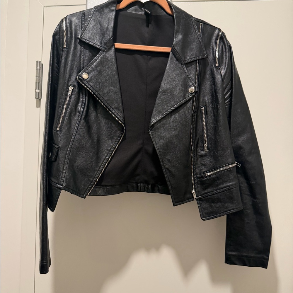 Windsor Black Leather Biker Jacket